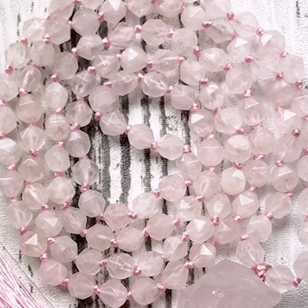 LOVE faceted Rose quartz Meditation Mala necklace✨ - Picture 5 of 5